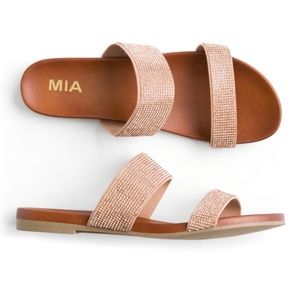 Mia Rose Gold Zetta Slide Sandal Sz 9.5